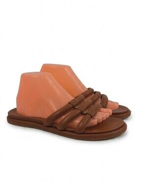 Olukai Tiare Slide Brown Leather Women's‎ Sandal Size 9